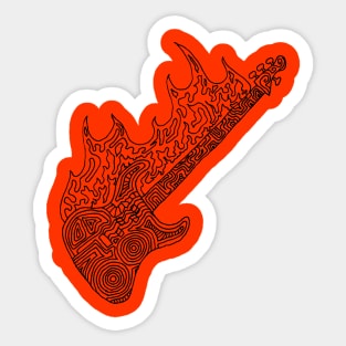 Flaming Bass Sticker